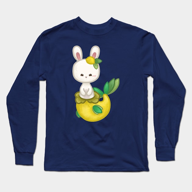 Bunny Lemon Mermaid Long Sleeve T-Shirt by Khotekmei